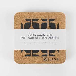 Natrually Harvested Cork Drinks Coasters - Geometric [x4]