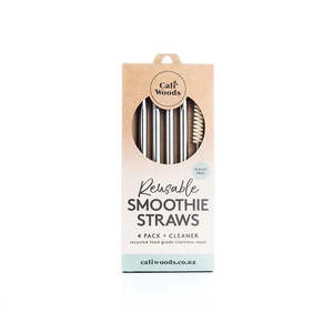 Kitchen Bathroom Cleaning: CaliWoods - Smoothie Straws + Cleaner - [x4]