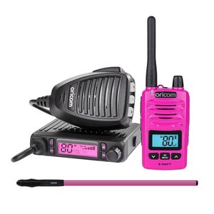 Oricom Uhf Cb Radios: DTX4300PNK IP54 Micro 5 watt UHF CB Radio Bundle Pack (Pink)