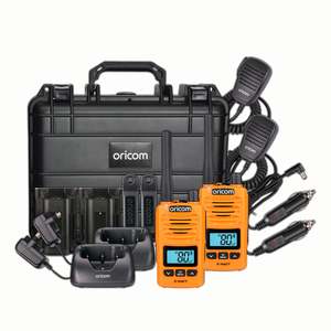Oricom Uhf Cb Radios: DTXTP600OR 5 Watt IP67 Waterproof Handheld UHF CB Radio Trade Pack (Twin Orange Radios)