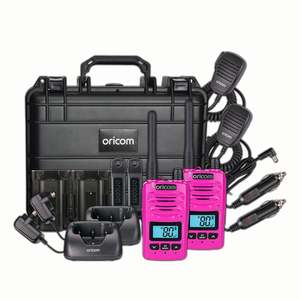 Handheld: DTXTP600PNK 5 Watt IP67 Waterproof Handheld UHF CB Radio Trade Pack (Twin Pink Radios)
