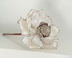 Christmas decoration: Jewelled Magnolia Flower Stem | Small