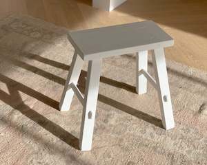 Wooden: Teak Bench | White | Small