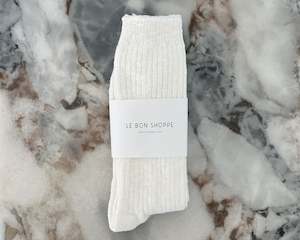 Eco Home: Le Bon Shoppe | Cottage Socks | White Linen