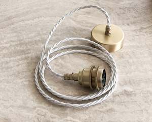Wabi Linen Shades: Custom Brass Pendant Suspension Cord | Twist