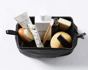Status Anxiety: Status Anxiety | Liability Leather Toiletries Bag | Black