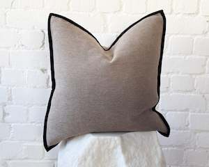 Soho Cushion | Olive & Black Border