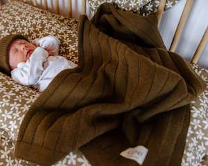 Child: Leni The Label | Rib Merino Blanket | Olive