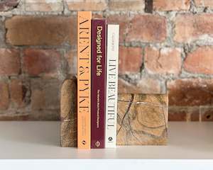 Brown Marble Bookends