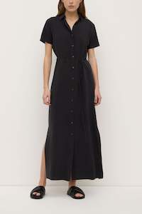 Wardrobe: Assembly Label | Heather Silk Blend Shirt Dress | Black