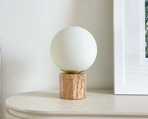 Furniture: Globe Table Lamp | Brown Marble