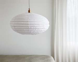 Lights: Wabi Linen Shade | Oval | White | 60cm