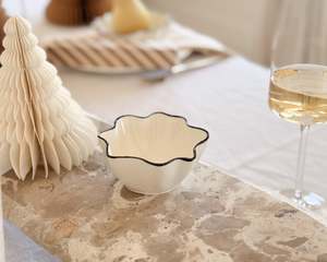 Table: Moulin Ceramic Bowl | Ivory & Black | Small