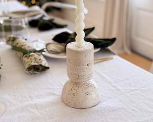 Mothers Day 1: Crescent Travertine Candleholder