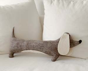 Muskhane Sausage Dog Cushion | Stone