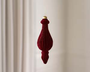 Burgundy Velvet Finial Decoration