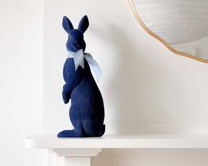 Velvet Flocked Rabbit | Royal Blue