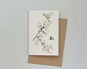 Vintage Honeysuckle Bee Card
