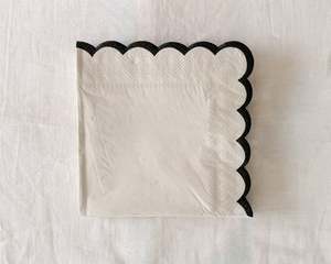 Table: Halcyon Paper Napkin| Ivory & Black | 20 pack