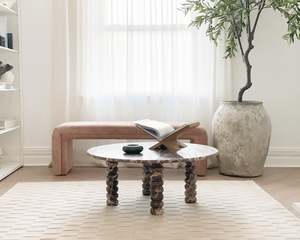 Furniture: Agnés Marble Coffee Table | Claret