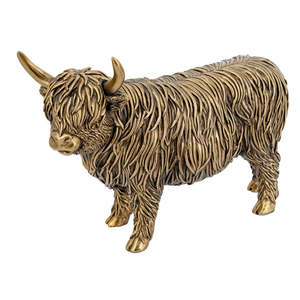 Birds: Highland cattle brass ornament