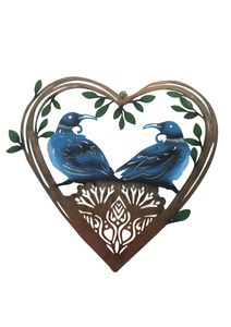 Tui double in heart metal wall art