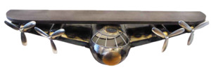 Wall Art: Bomber Plane Mantle shelf - metal and wood