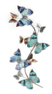 Wall Art: Vertical blue butterflies wall art