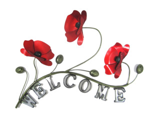 Wall Art: Poppies welcome sign