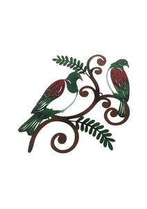 Wood pigeon metal wall art