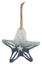 Wall Art: Starfish on rope metal