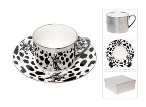 Homewares: Giraffe Silver Tea Cup Boxed