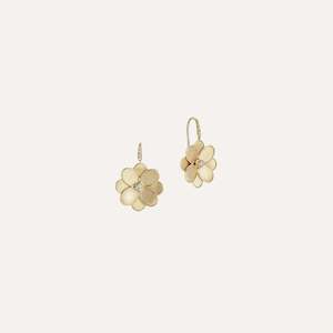 Marco Bicego Petali 18k Gold Diamond French Hook Earrings