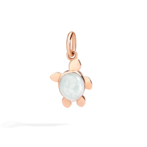 DoDo Charm TURTLE Rose Gold Green Pearl Enamel