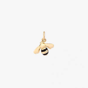 Dodo Animals: DoDo Charm BEE 18k Yellow Gold Black Enamel