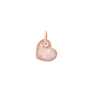 DoDo HEART Charm Mother of Pearl Enamel in Light Pink