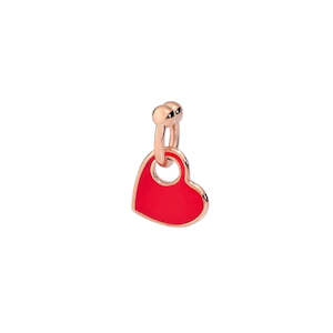 Dodo Love: DoDo Charm HEART piercing Rose Gold Red Enamel