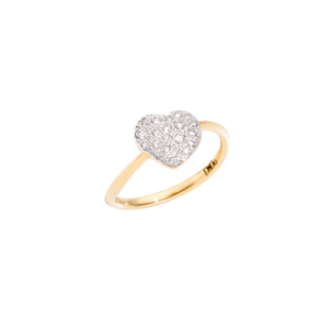 Dodo Love: DoDo Ring Coure (Heart) Diamonds Yellow Gold - Large