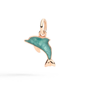 DoDo Dolphin Charm in Blue Mother of Pearl Enamel