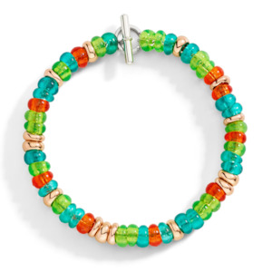 Dodo Rondelle Bracelet in Sterling Silver with Recycled Plastic (Colourful)