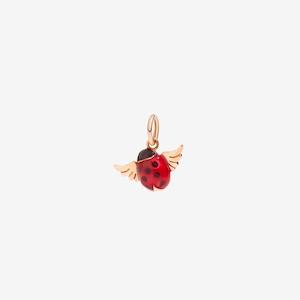 Dodo Luck: DoDo Charm LADYBUG WITH WINGS Rose Gold Enamel