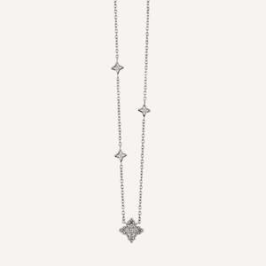 Al Coro Palladio Star Necklace Diamonds 18k White Gold