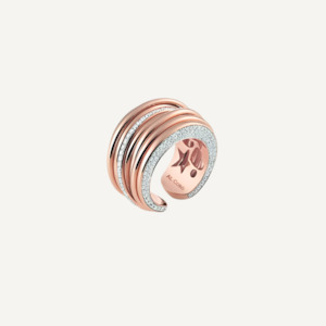 Al Coro Mezzaluna Diamond Ring in 18k Rose Gold