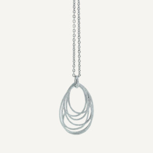 Al Coro Mezzaluna Diamond Pendant in 18k White Gold