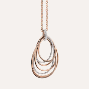 Al Coro Mezzaluna: Al Coro Mezzaluna Pendant in 18k Gold with Diamonds