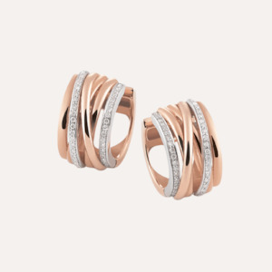 Al Coro Mezzaluna Diamond Earrings in 18k Rose Gold