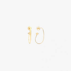 DoDo Open Hoop Earrings ESSENTIALS OVAL 18k Yellow Gold