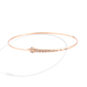 Dodo Bangle: DoDo Essentials Bangle Rose Gold Brown Diamonds