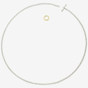 Dodo Bangle: DoDo Necklace ESSENTIALS Silver and Yellow Gold Brise