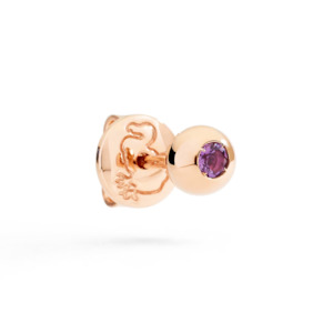 Dodo Bollicine: DoDo Amethyst Stud Earrings in Rose Gold